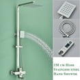 Brushed Nickel Rain Shower Faucet set Exposed Shower System Kit with