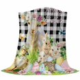 thumbnail image 6 of Easter Blanket Soft Cozy Warm Throw Blanket for Couch, Plush Fuzzy Flannel Fleece Blankets for Sofa, Spring Rabbit Sheep Duck Eggs Plants Black Plaid Bed Blankets Lightweight Gifts for Women, 50"x60", 6 of 9