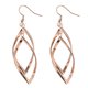 thumbnail image 1 of 1 par de pendientes de acero de titanio con forma de rombo, geométricos y creativos, elegantes y con estilo para mujer (oro rosa), 1 of 7