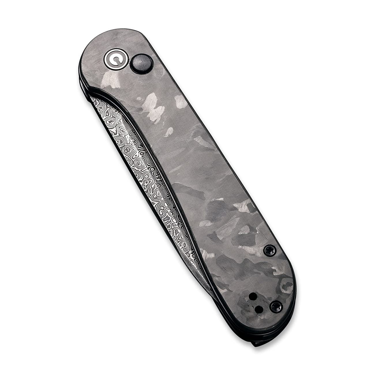 CIVIVI Pocket Folding Knife Button Lock Elementum 3.47" Damascus Blade C2103DS-3