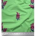thumbnail image 1 of Soimoi Moss Georgette Fabric Artistic Leaves Fabric Prints by Yard 42 Inch Wide, 1 of 3