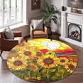 thumbnail image 2 of Circle Area Rug, Sunflowers6 Washable Non-Slip Floor Carpet, Soft Rug for Living Room Bedroom Decor 31 Inch, 2 of 6