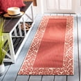 thumbnail image 2 of Safavieh Courtyard Regent Oriental Indoor/Outdoor Runner Rug, Red/Natural, 2'3" x 10', 2 of 12