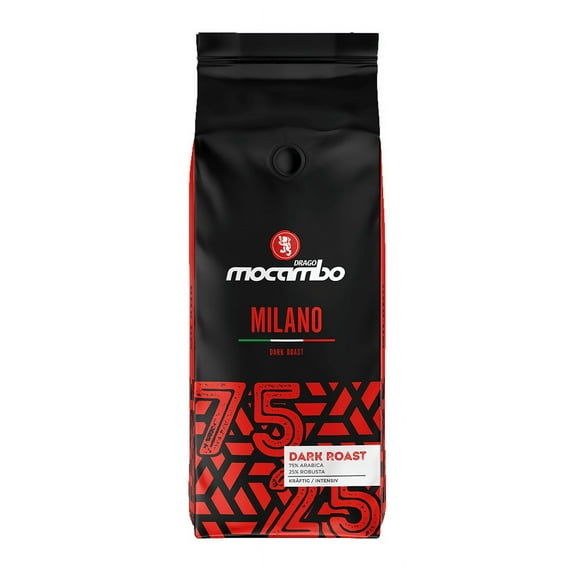 Caffé Milano, Whole Bean Coffee, Dark Roast, 2.2 Pound, 75% Arabica 25% Robusta, Premium Italian Coffee