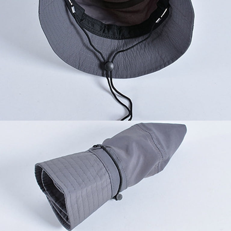 Cotton Bucket Hat with Adjustable Hook and Loop Strap for Sun Protection LumiSyne Wide Brim Sun Hat UPF 50+ Cotton Bucket Hat with  main image 4