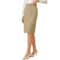 thumbnail image 4 of INSPIRE CHIC Women's Business Pencil Skirt High Waist 2025 Formal Work Knee Length Skirts M Khaki, 4 of 5