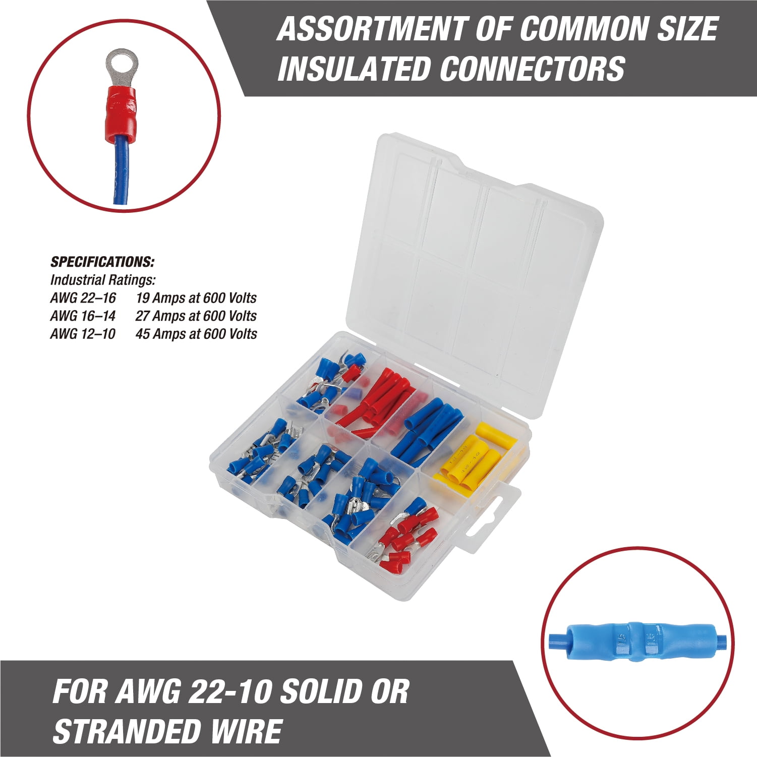 Hyper Tough 80-Piece Assortment Electrical Connectors