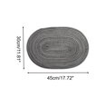 thumbnail image 2 of Unique Bargains 2 Pcs Simple Oval Placemat Dark Gray Polyester Cotton, 2 of 5