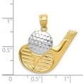 thumbnail image 4 of Real 14kt and Rhodium Golf Pendant; for Adults and Teens; for Women and Men, 4 of 4