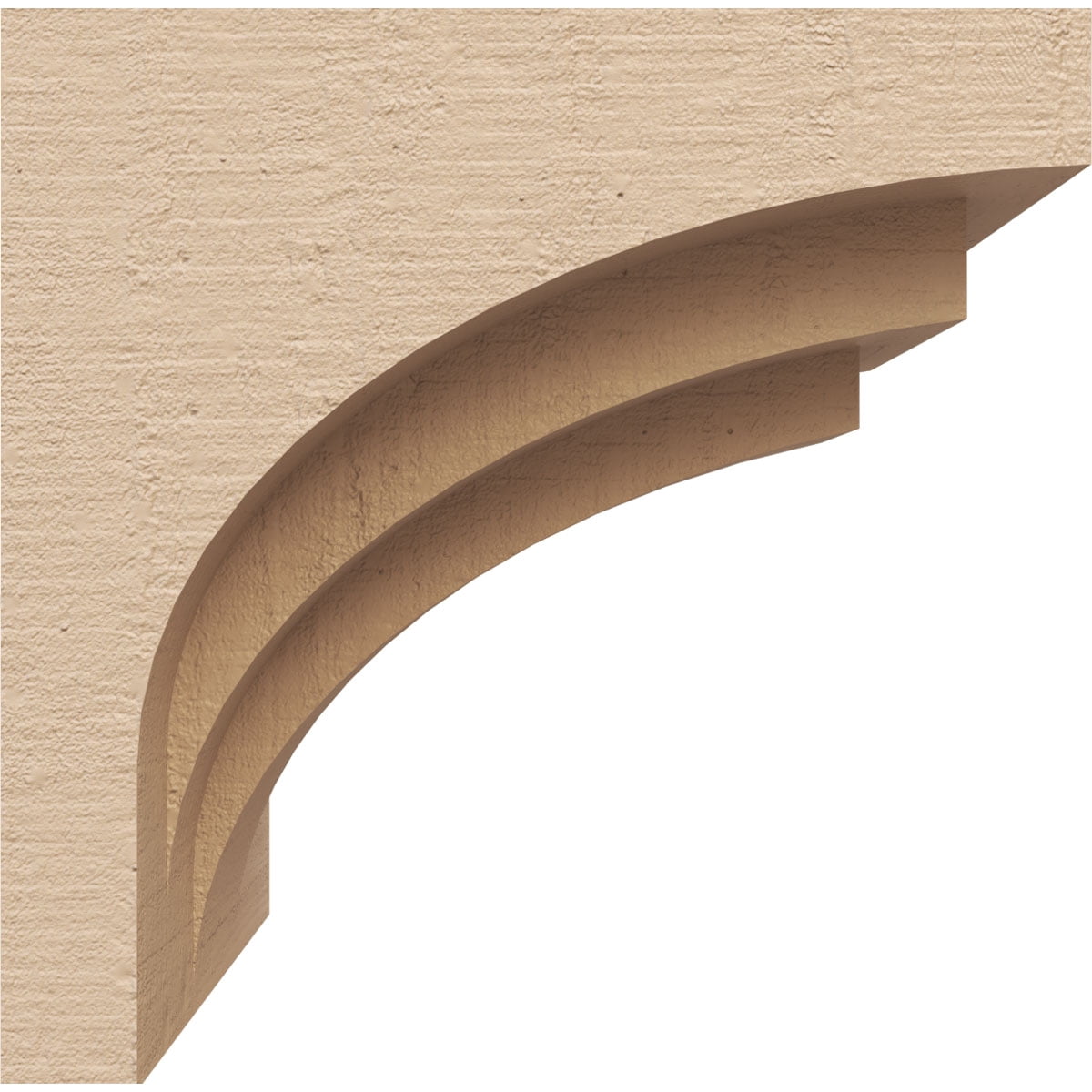 6"W x 6"D x 6"H Wide Rockford Rough Cedar Woodgrain TimberThane Corbel, Primed Tan