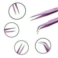 thumbnail image 3 of Pestañas naturales, pestañas postizas, pestañas cortas, pestañas postizas de visón tenues, juego de 6 pinzas de precisión BGA, pinzas de acero inoxidable para cejas, rizador de pestañas, pinzas de ace, 3 of 4