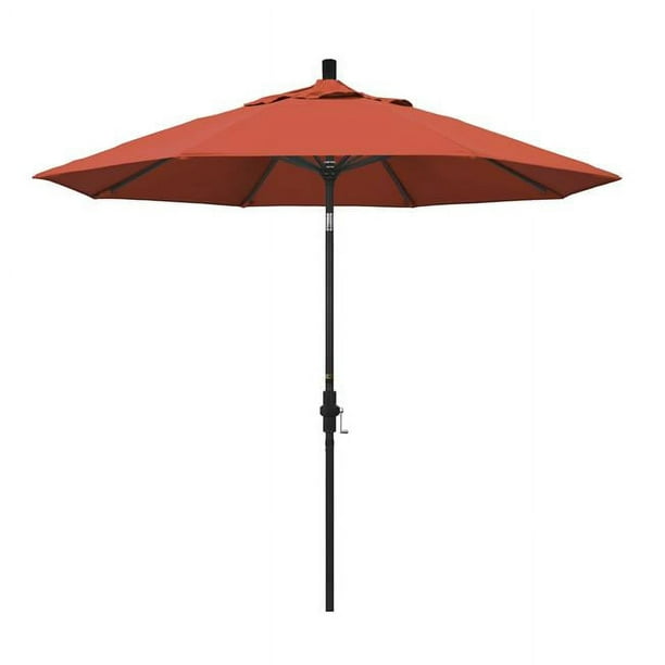 California Umbrella GSCU908302-F27 9 Pi. Marché de l'Aluminium Parapluie Collier Inclinable - Mat Noir-Oléfine-Soleil
