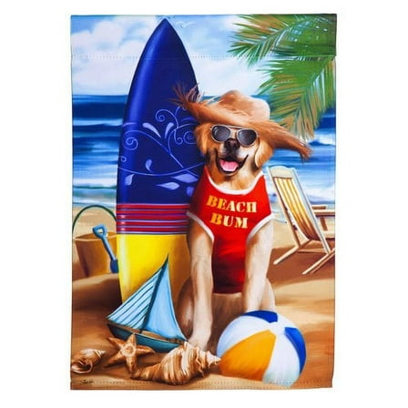 Evergreen Suede Garden Flag - Beach Bum