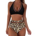 thumbnail image 1 of Fvwitlyh Swimsuits For Women 2 Piece Women High Waisted Bikini Push Up Two Piece Swimsuits Vintage Swimsuit Two Piece Retro Ruched High Waist Print Bikini Set, 1 of 5