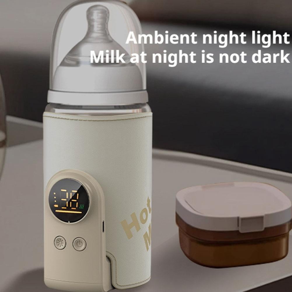 YaoHuan Upgrade Portable Bottle Warmer for Travel,6 Temp Milk Warmer with Smart Temperature Control & Night Light,Rapid Warming,Long-Lasting Warming up to 6-10H,for Breast Milk,8000mAh