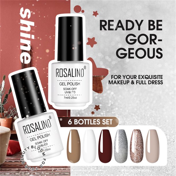 Gel transparente para uñas, gel para esculpir uñas, para decoración de uñas, juego de pegamento para esmaltes de uñas, mini pegamento con purpurina de colores veraniegos, 7 ml.