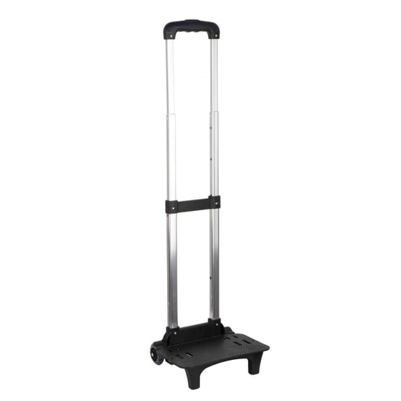 jiaping Backpack Trolley Aluminum Alloy Folding Luggage Cart Portable Telescopic Rod Wheeled Cart for School Travel Camping Black
