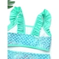 thumbnail image 6 of YONGHS Girls 2 Piece Bikini Swimsuit Mermaid Sleeveless Straps Crop Tops and Briefs Bathing Suit Green 8, 6 of 6