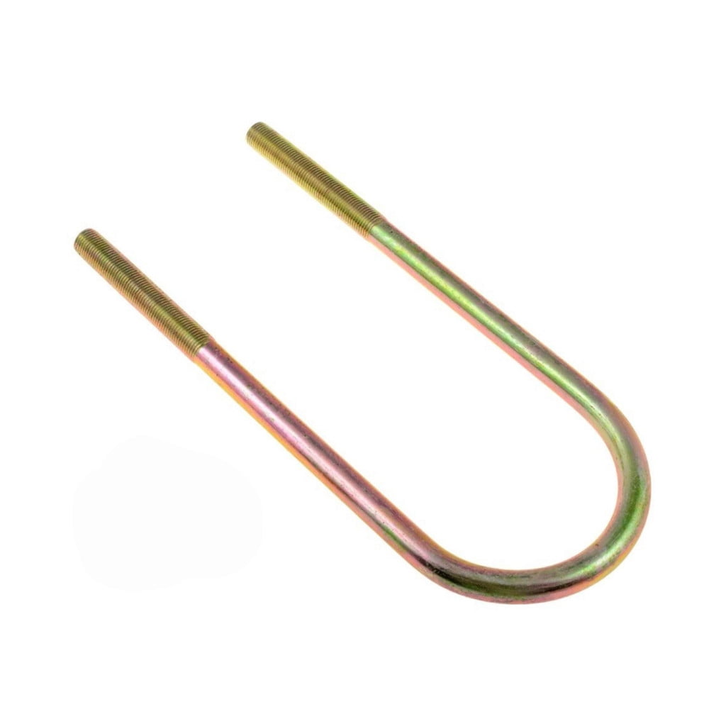 KarParts360 Threaded U-Bolt | Steel | Yellow Zinc | Round U-Bolt | Heat Hardened | Fine Thread | 1/2 Inches Thread Diameter