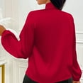 thumbnail image 6 of ClodeEU Women's Elegant Bow Tie Neck Shirt,Long Sleeve Blouse ,Office Shirt Top Red,Womens Plus M, 6 of 8