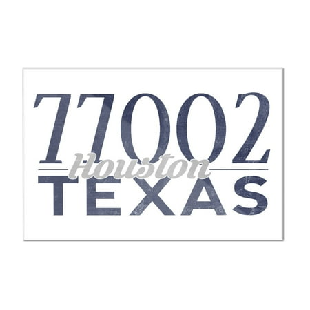 Houston, Texas - 77002 Zip Code (Blue) - Lantern Press Artwork (12x8 Acrylic Wall Art Gallery