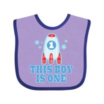 Inktastic 1st Birthday Boy Rocket Ship Boys Baby Bib