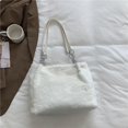 thumbnail image 4 of Large Capacity Commuters Tote Portable Autumn Winter Faux Fur Handbags for Party, 4 of 9