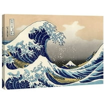 Wieco Art Canvas Prints Wall Art Ocean Beach Picture Paintings for Home Office Decorations Wall Decor Great Wave of Kanagawa Katsushika Hokusai Modern Stretched and Framed Landscape Sea Artwork