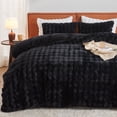 thumbnail image 6 of EMME Faux Fur Duvet Cover Queen Size, 3 Pieces Ultra Soft Fluffy Comforter Cover, Cozy Warm for Winter, Luxury Elegant Shaggy Bubble Bedding Sets , 1 Duvet Cover & 2 Pillow Shams (Queen, Black), 6 of 6