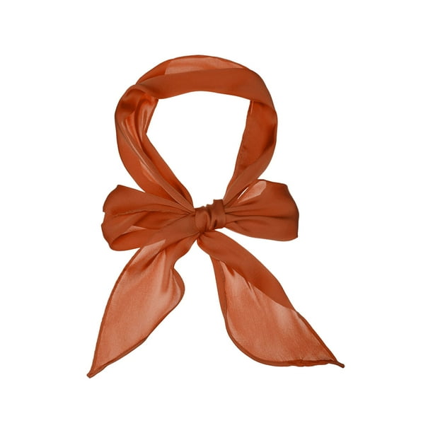 BUFANDA SENCILLA DE COLOR SÓLIDO PARA MUJERES INSPIRADA EN CHIC, BUFANDAS PURAS, LARGA, CINTA PARA EL PELO, NARANJA
