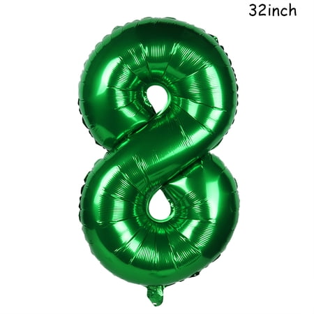 Adjustable 32/ Dark Number Balloons Foil Balloon Jungle Safari Birthday Balloon Party Baloon 0 1 2 3 4 5 6 7 8 9 Globos Balls 40inch, Green - Typpkmm