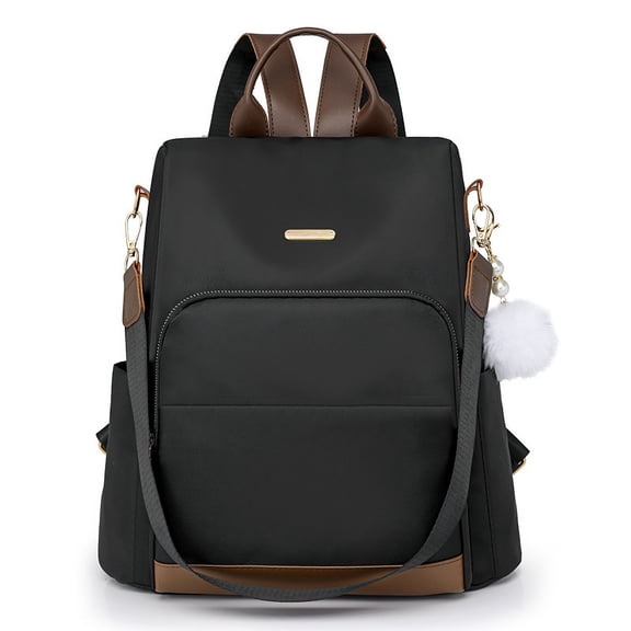 PRIYAL Women's Heavy-Duty Nylon Backpack with Anti-Theft Zippered Compartment, Large Capacity Bookbag Suitable for Travel College, Adjustable Straps Closure