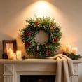 thumbnail image 5 of Qwtwty Artificial Christmas Wreath for Front Door, Christmas Decorations Artificial Wreath Hanging Ornament for Wall Window Holiday Decor, 5 of 6