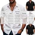 thumbnail image 3 of YLSDY Men's Military Style Linen-Blend Shirt, Double Breasted Gold Buttons, Short Sleeve Button-Down Casual Top Black L, 3 of 6