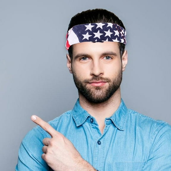 WEUVEB Patriotic Bandanas Soft Durable Usa Flag Wrap for Outdoor Activities 2Pcs
