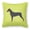 Multicolor, variant on German Pinscher Checkerboard Green Fabric Decorative Pillow
