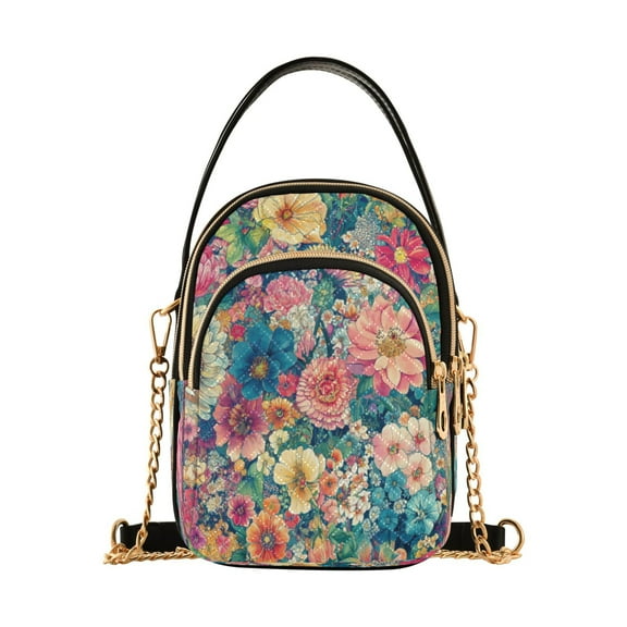 DIXRUYEE Cross Body Fashion Shoulder Waist Purse Bags Blooming Tapestry Pocket Handbags