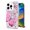Pink Butterfly, variant on For Apple iPhone 15 Pro (6.1") Hybrid Trendy Image Patterns Design Transparent Hard Back Shockproof TPU Rubber Phone Case Cover by Xpression - Gold Flowers