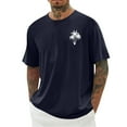 thumbnail image 1 of Birdeem Chemises pour Hommes Imprimé Col Rond Mode Décontractée Manches Courtes Blouses, 1 of 1