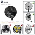 thumbnail image 3 of Bitubi Cubierta para Ventilador Industrial, Cubiertas Impermeables para Ventiladores para Exteriores, Ventilador de Montaje en Pared y Ventilador de Pedestal, Cubierta para Ventilador Oxford 600D Resi, 3 of 5
