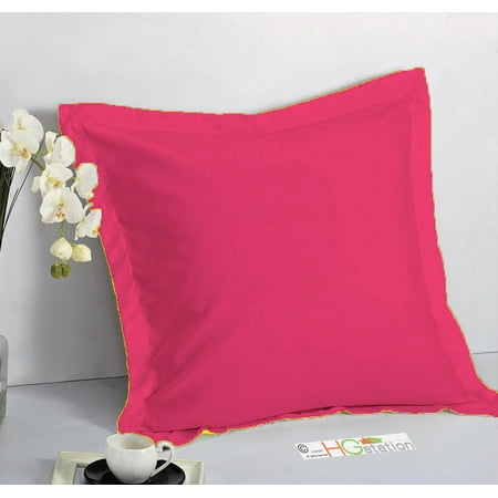1 Pair 2 Pieces Euro Pillow Shams 26 X 26 1 5 Hem Hot Pink