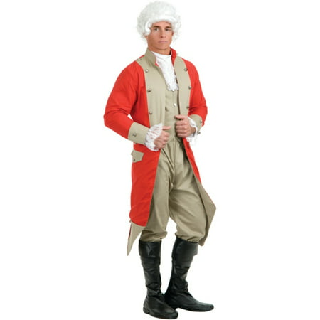 Adult Men's Colonial British Red Coat Soldier Costume