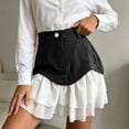 thumbnail image 5 of Arlun Summer Two-Piece Patchwork Mini Skirts Women High Waisted Ruffle Layered Stitching Short Skirt with Pockets 2026 Fashion Asymmetric Bodycon Skirts Casual Wear Black M, 5 of 5