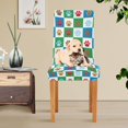 thumbnail image 4 of Yayeee 4 Pack Dining Chair Covers Stretch Parson Chairs Slipcovers Seat Protector, Christmas Dog Paws Pattern, 4 of 6