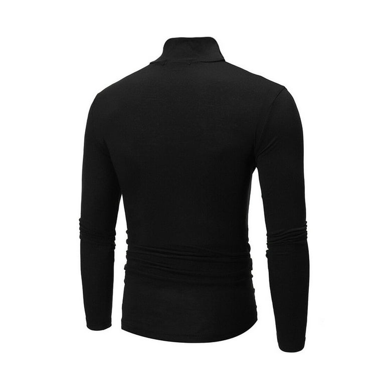 Black cotton top turtleneck mens