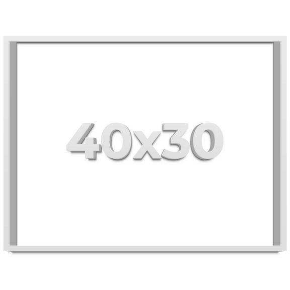 40x30 Shadow Box Frame White | 1 Inches Deep Real Wood Contemporary Shadowbox Display Frame | UV
