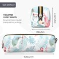 thumbnail image 3 of Disketp Tropical Flamingo Estuche de Lápices de Cuero con Cierre, Estuche Compacto para Papelería, Bolígrafos y Accesorios Pequeños, 3 of 7