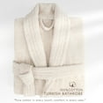 thumbnail image 2 of 100% Cotton Turkish Bathrobes, Soft Absorbent Lightweight Men Robes, Large, Beige, 2 of 9