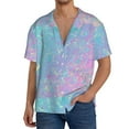 thumbnail image 3 of JUNZAN Mens Casual Button Down Shirts Short Sleeve Fantasy Gradient Print Shirt-4X-Large, 3 of 7