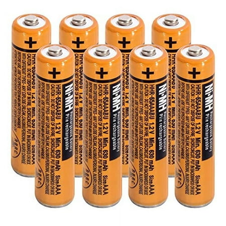 NI-MH AAA Rechargeable Battery 1.2V 550mah 8-Pack AAA Batteries for Panasonic Cordless Phones, Remote Controls, Electronics